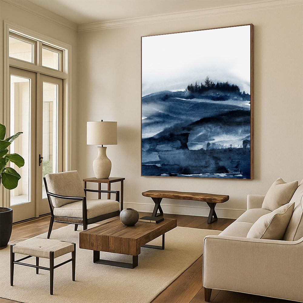 Large-Scale Custom Abstract Paintings: Hand-Painted Textures for Office & Hallway DTP230