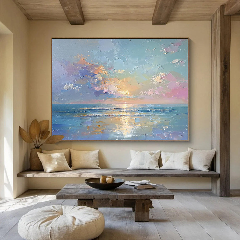 “Mystic Reflections” Giant Abstract Canvas for Bedroom & Entryway DKH363