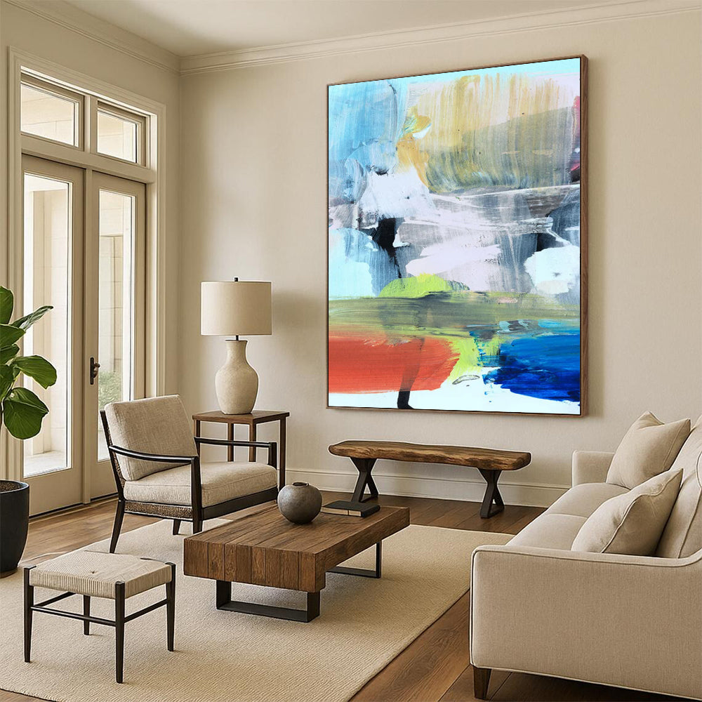 Large Custom Abstract Paintings: Handmade Textures for Bedroom & Office DTP245