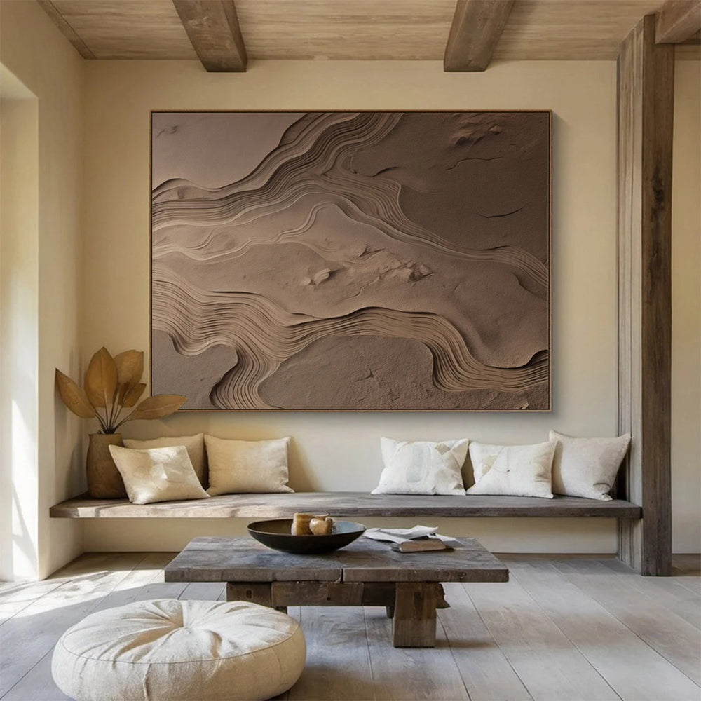 Sand Dune Texture 3D Installation Painting - Soul Decor for Wabi - Sab Style Space DLZ095
