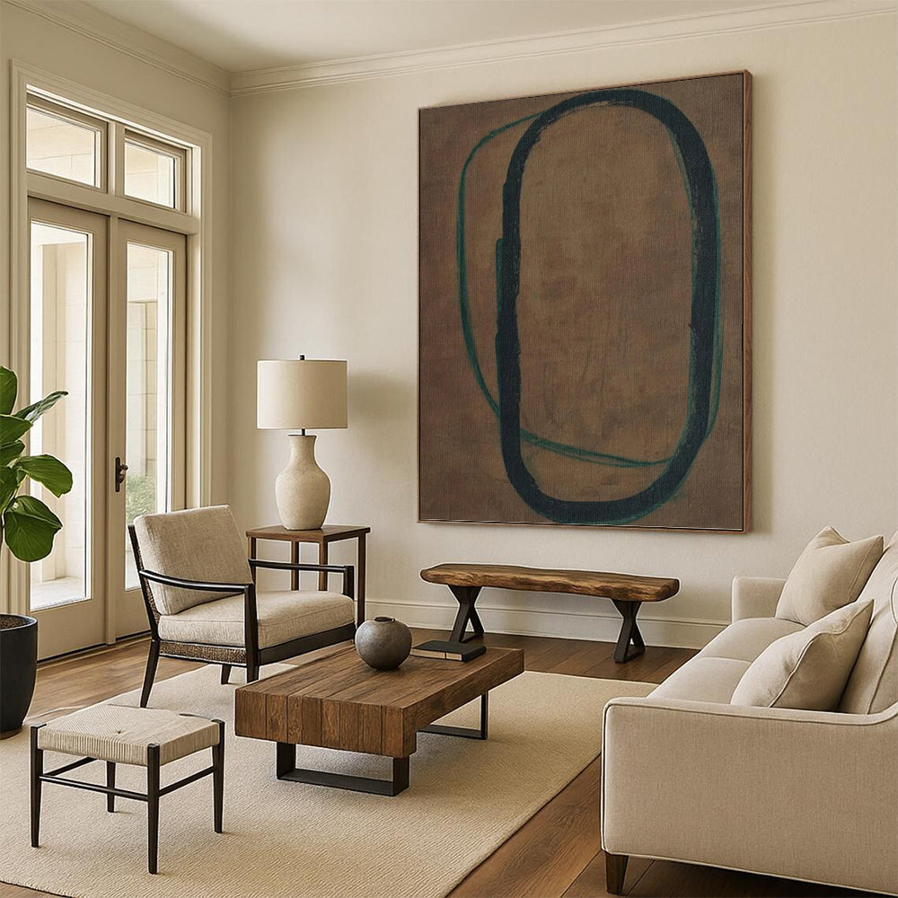 Expertly Designed Hand - Rendered Textured Canvas Painting for Hallway & Bar DKH1153