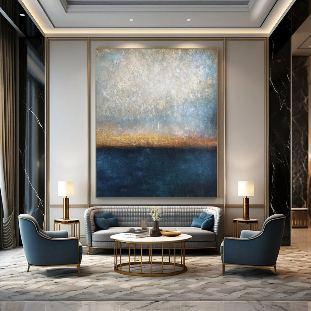 Hand-Painted Bespoke Abstract Canvas for Office & Hotel Rooftop Lounges LargeART1441
