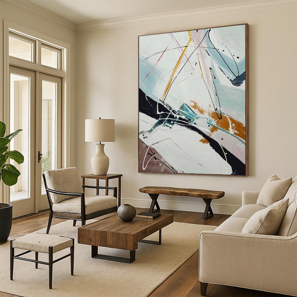 Colossal - Sized Hand - Painted Custom Abstract Gem for Entryway and Hallway DTP046