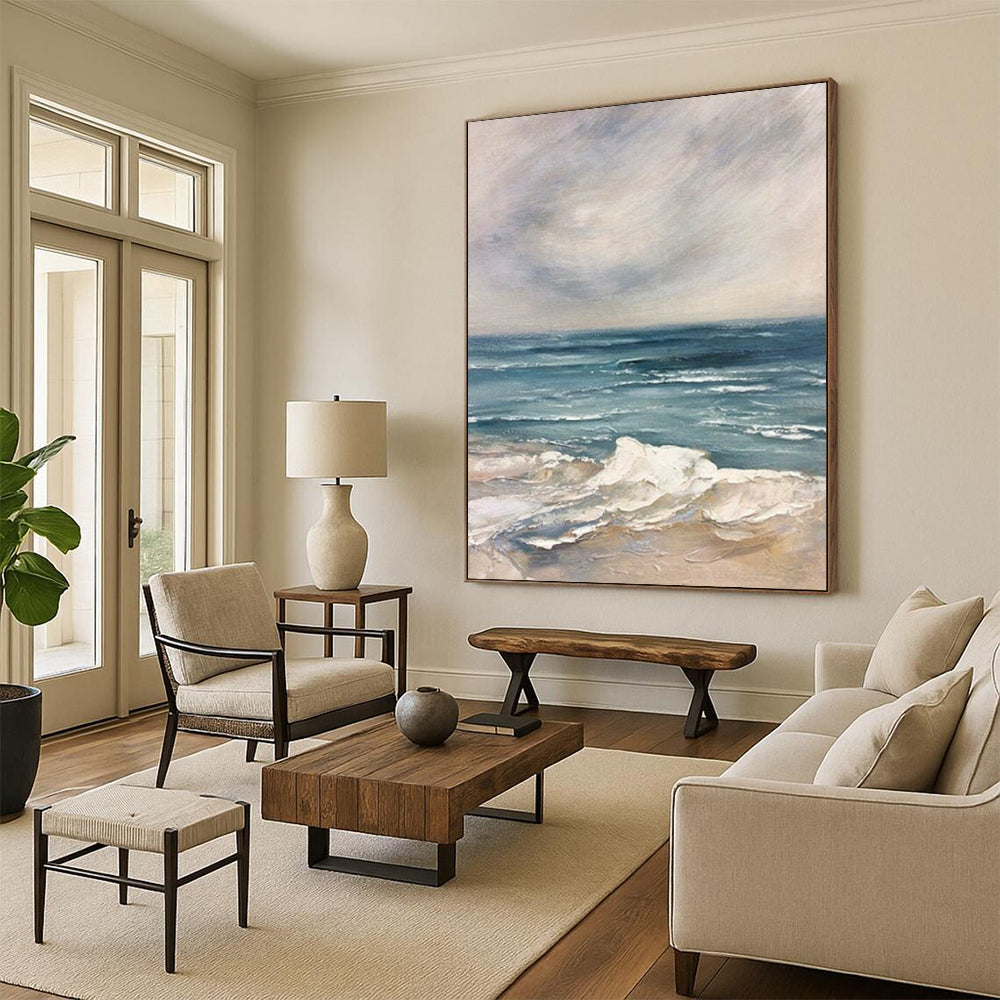 Grand - Sized Hand - Painted Custom Abstract Canvas for Office and Bar DTP048
