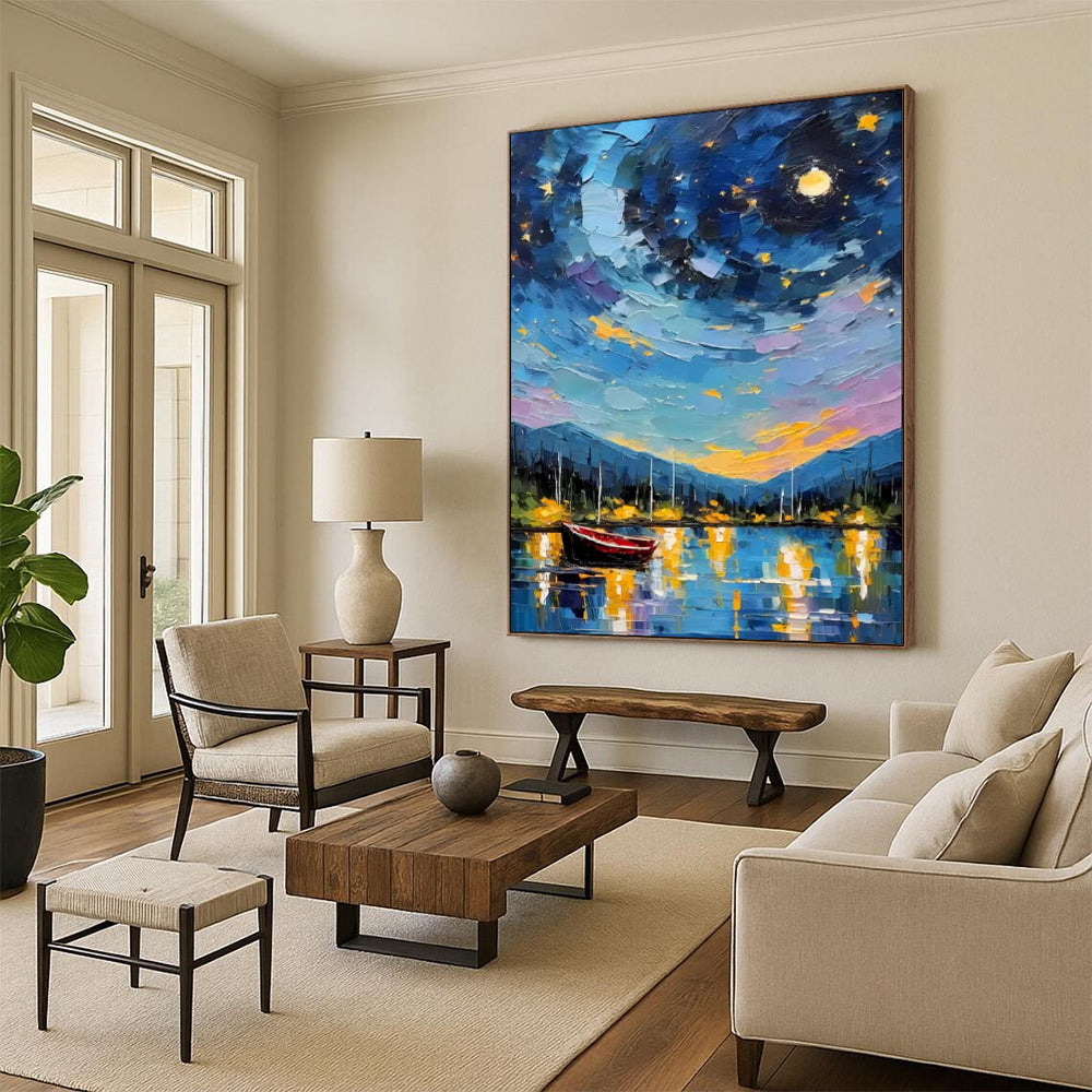 Oversized Custom Hand-Painted Abstract Art for Bedroom & Hotel LargeART1886