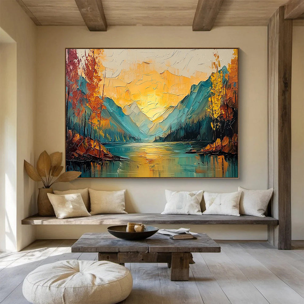 Charming Large Abstract Wall Art with Cozy Textured Patterns for Dining Room & Hotel Suite DKH907