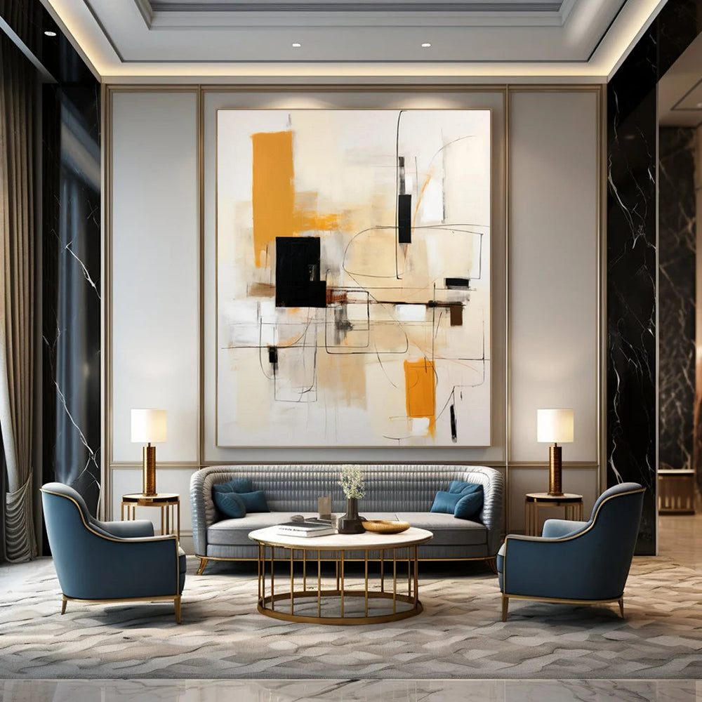 Hand-Painted Custom Abstract Canvas for Bedroom & Living Room LargeART1461