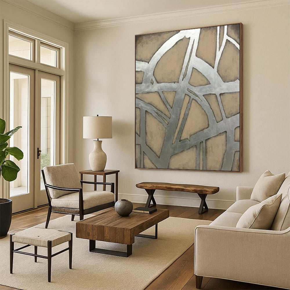 Huge Hand-Painted Abstract Canvases for Living Room & Hallway LargeART2328