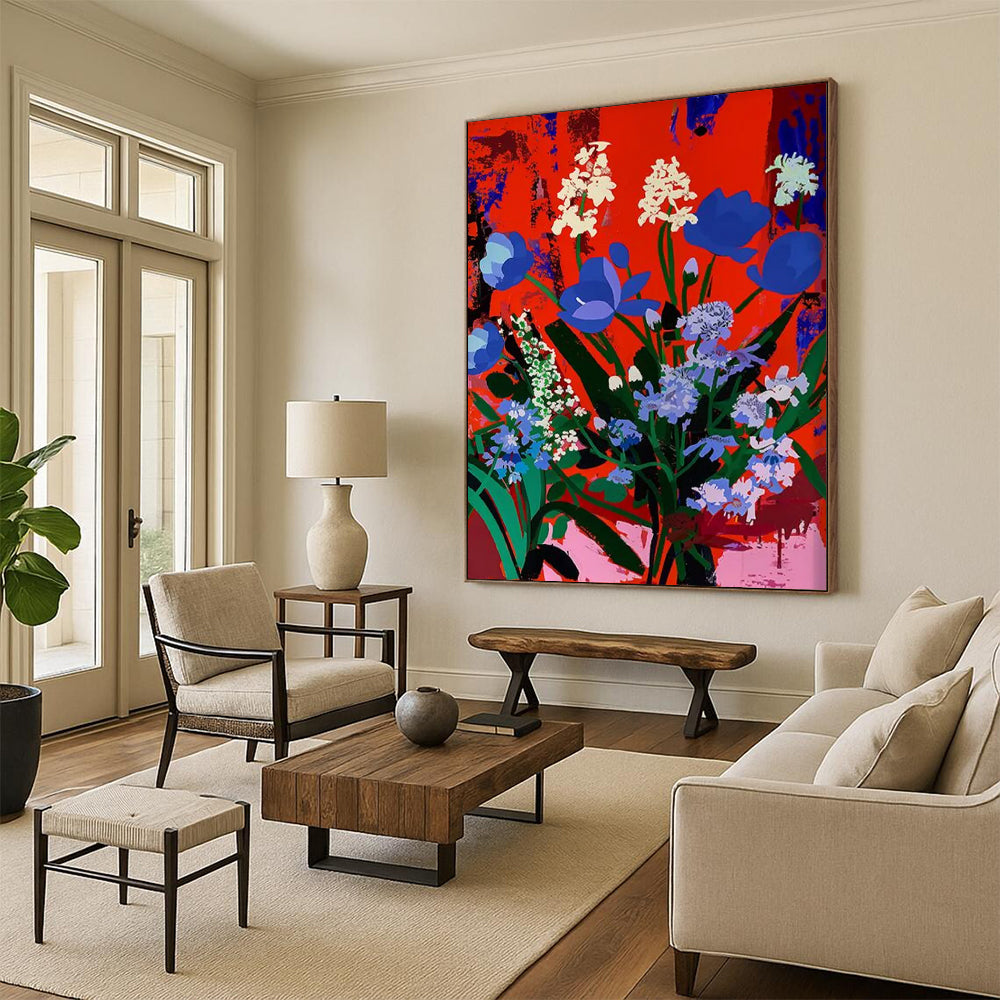 Mystic Grove: Monumental Hand - Painted Textured Custom Abstract Art for Dining Room and Hallway DTP101