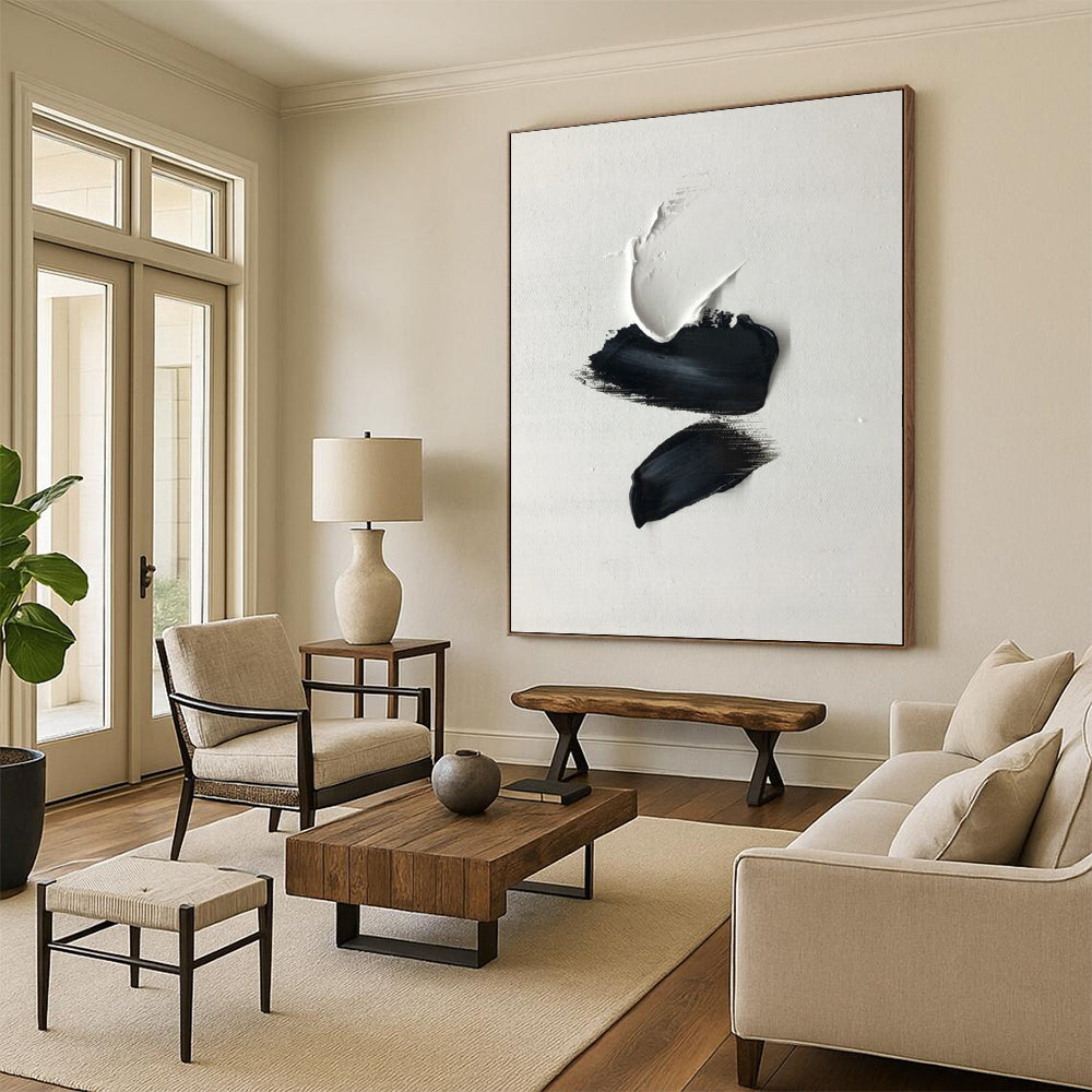Custom Vertical Hand - Painted Large Abstract Gem for Bedroom and Hotel DKH1666