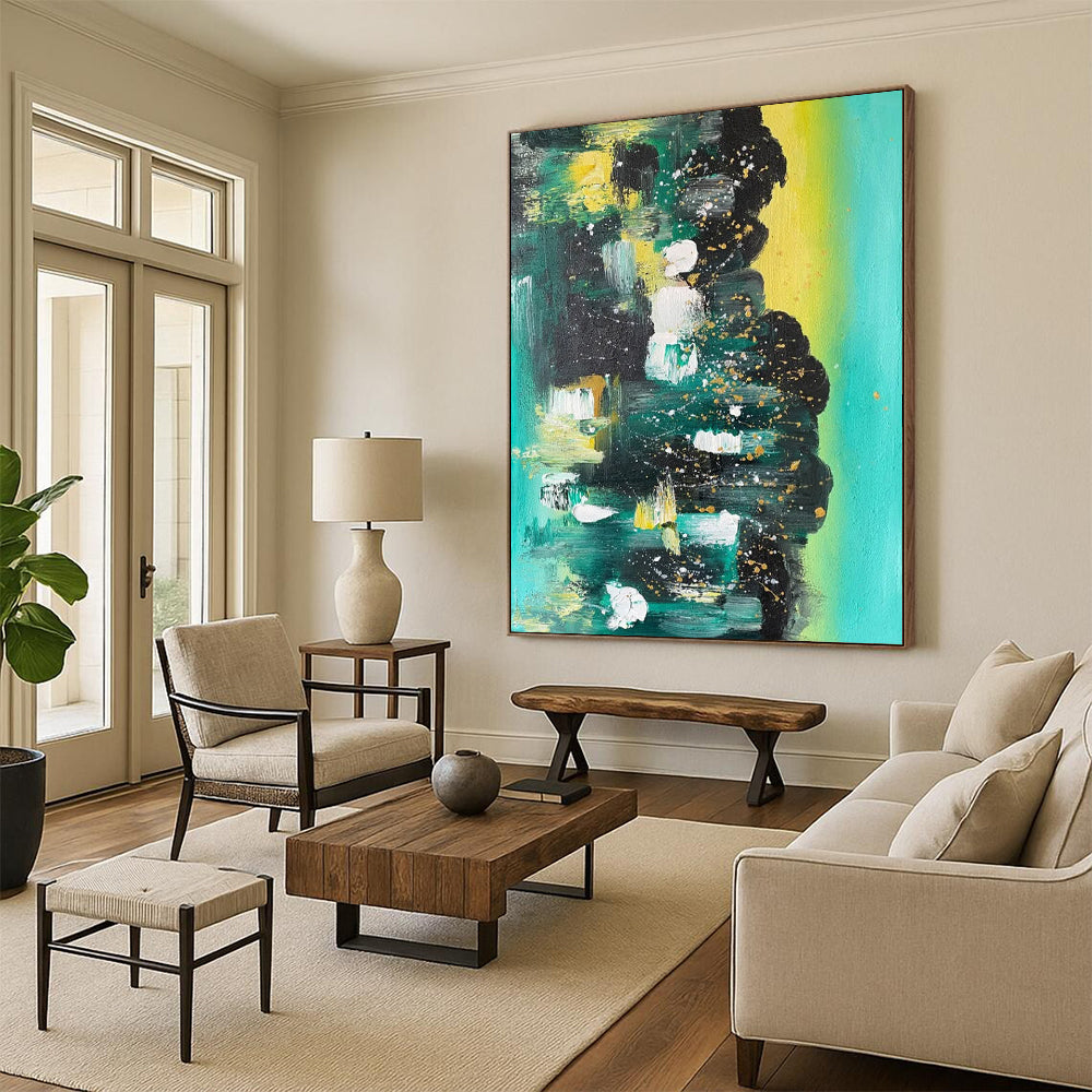 Extended - Sized Hand - Painted Custom Abstract Canvas for Bedroom and Hallway DTP038