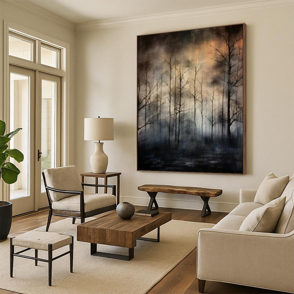 Custom Hand-Painted Abstract Mural for Office & Hotel LargeART1913