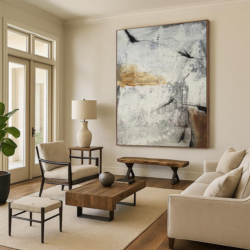 Custom Hand-Painted Abstract Masterpieces for Hotel & Entryway DTP338
