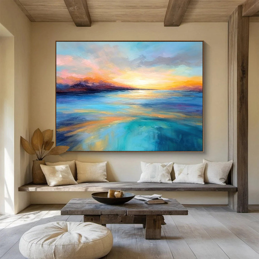 Pastel Sunset Seascape - Dreamy Bedroom Whimsy DLZ069
