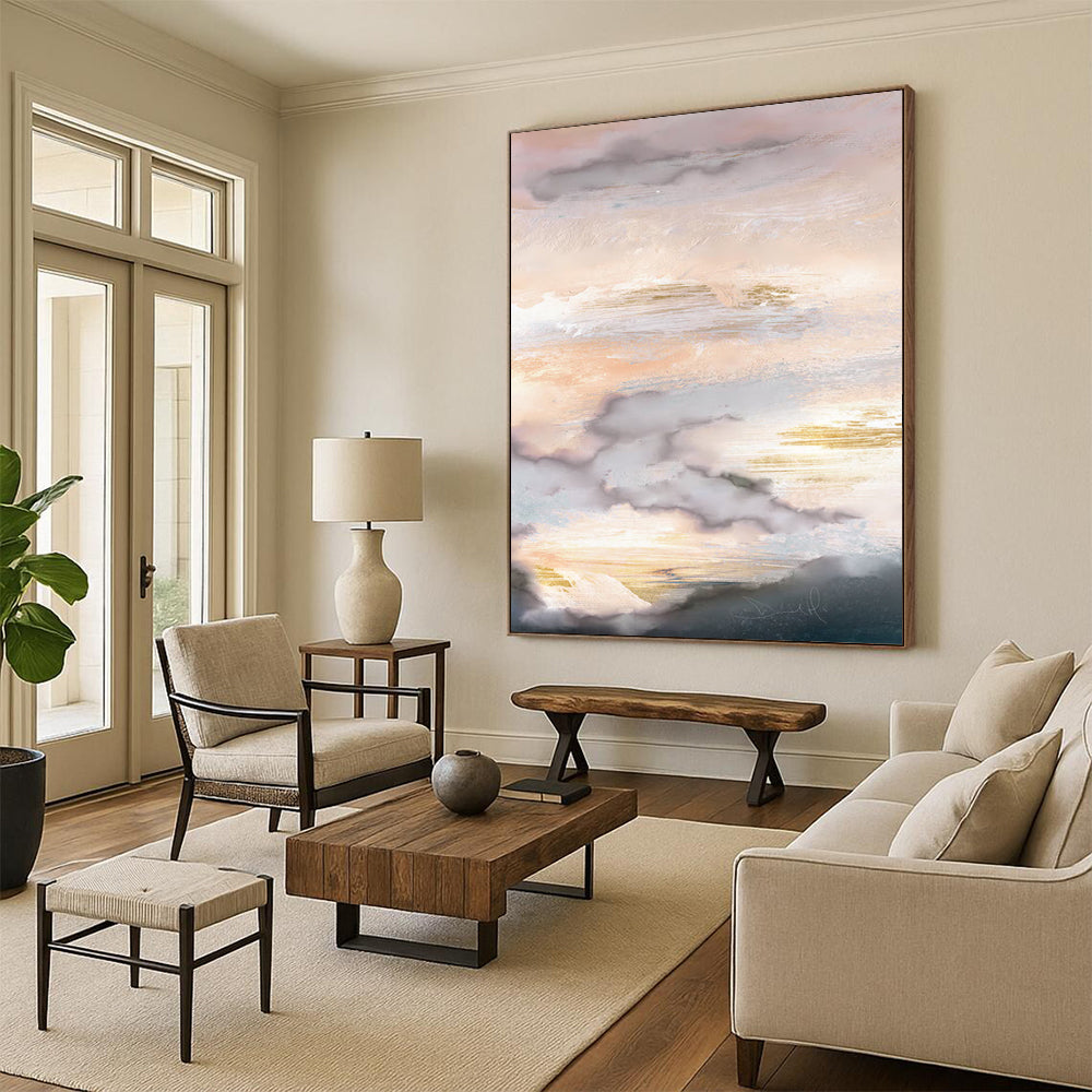 Custom Handmade Abstract Paintings: Large Dimensions, Textured Details DTP166