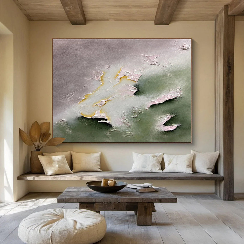 Inspiring Large Abstract Mural with Thought - Provoking Textured Elements for Living Room & Office DKH918