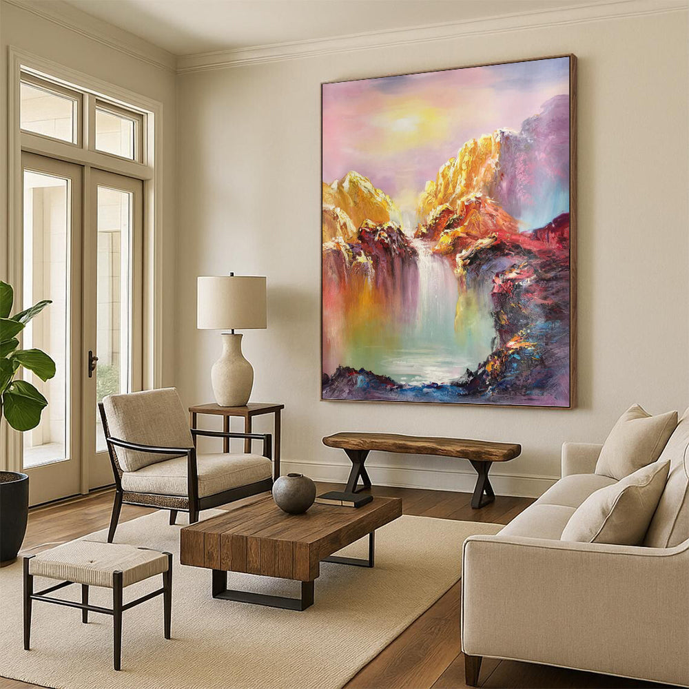 Inviting Hand - Painted Textured Abstract for Dining Room & Entryway DKH1279