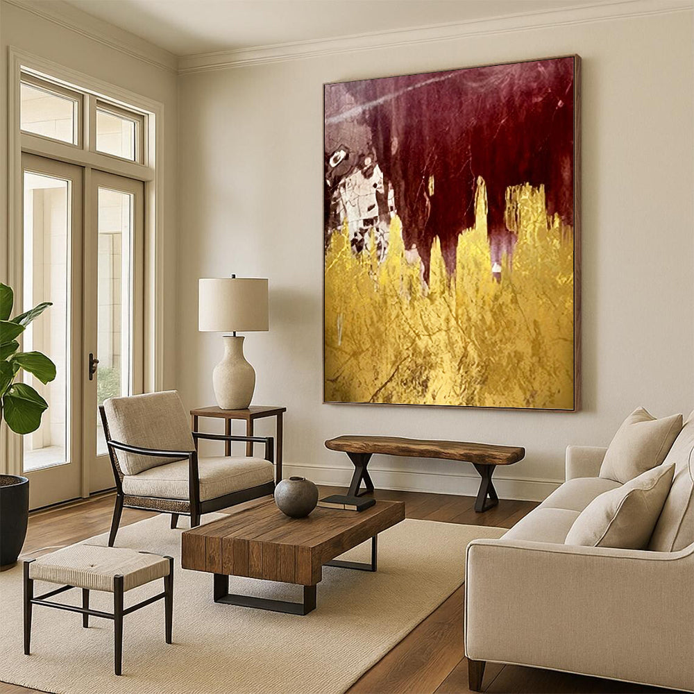 Heartfelt Hand - Painted Textured Abstract for Dining Room & Living Room DKH1336