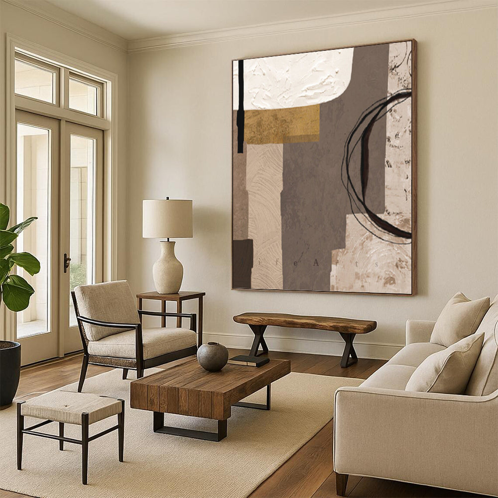 Mammoth - Dimensioned Hand - Painted Textured Custom Abstract Elegy, for Bedroom and Hotel DKH1516