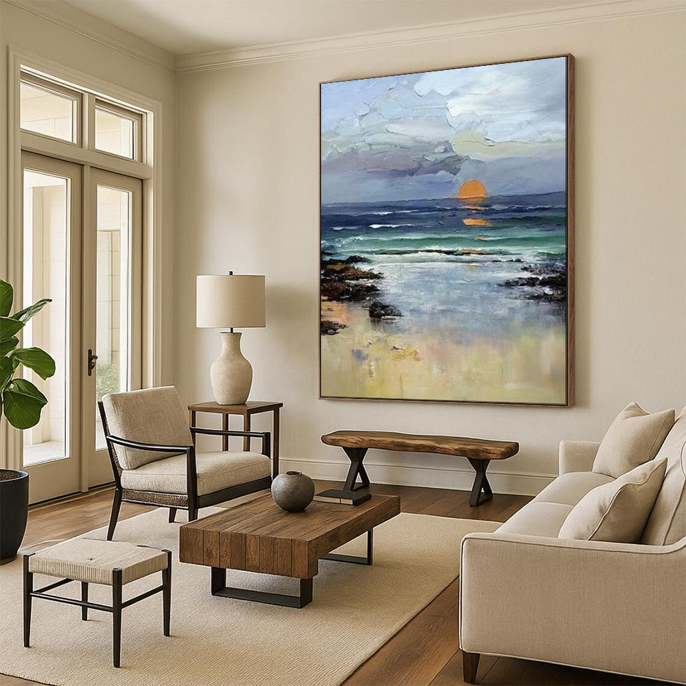 Large-Scale Textured Abstract Wall Art for Bedroom & Meditation Room LargeART2115