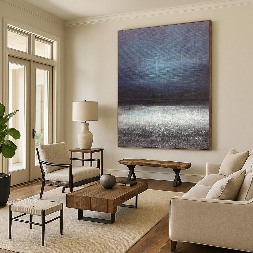 Large-Scale Custom Abstract Paintings: Hand-Painted Textures for Office & Hallway DTP259
