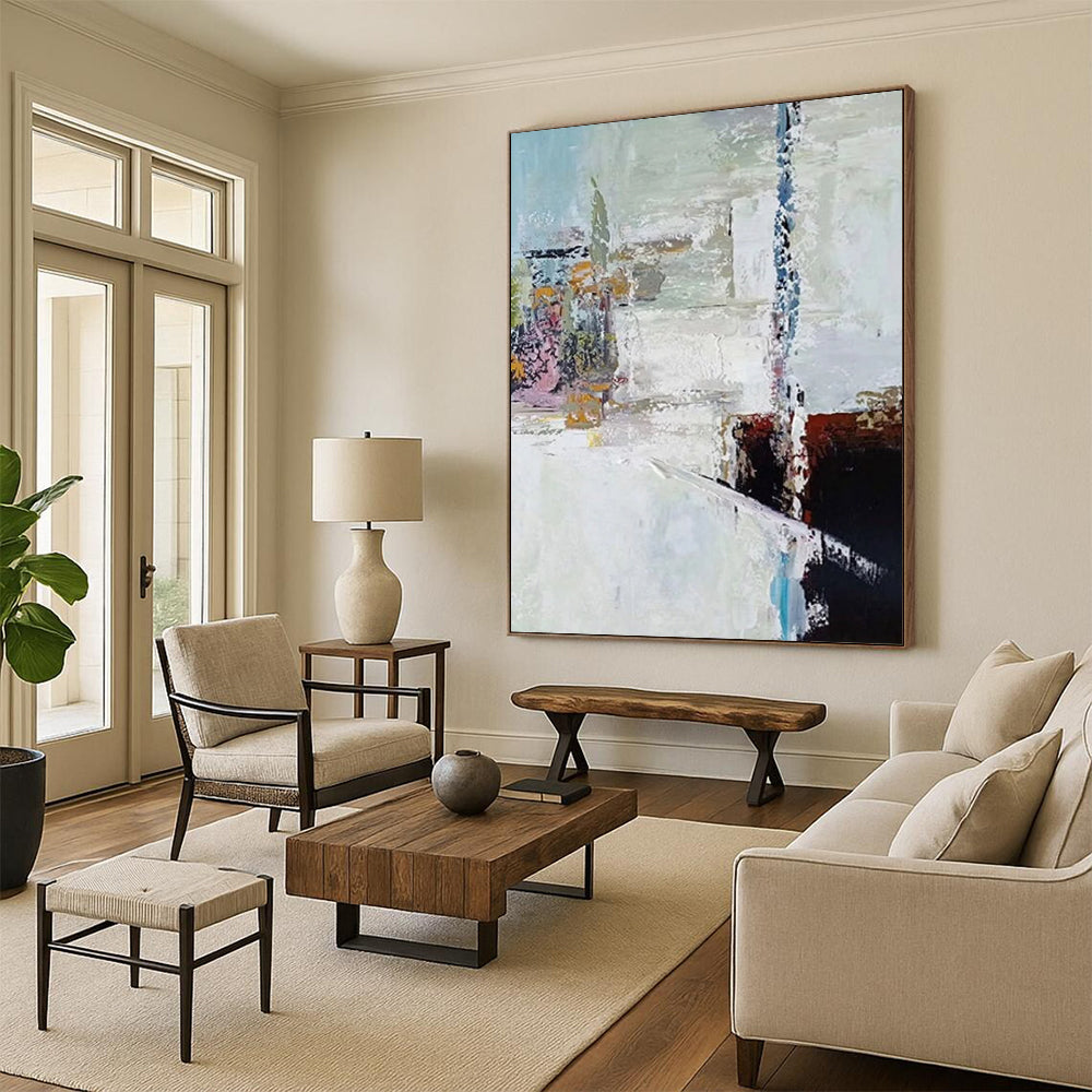 Immense - Proportioned Hand - Painted Custom Abstract Painting for Office and Living Room DTP040