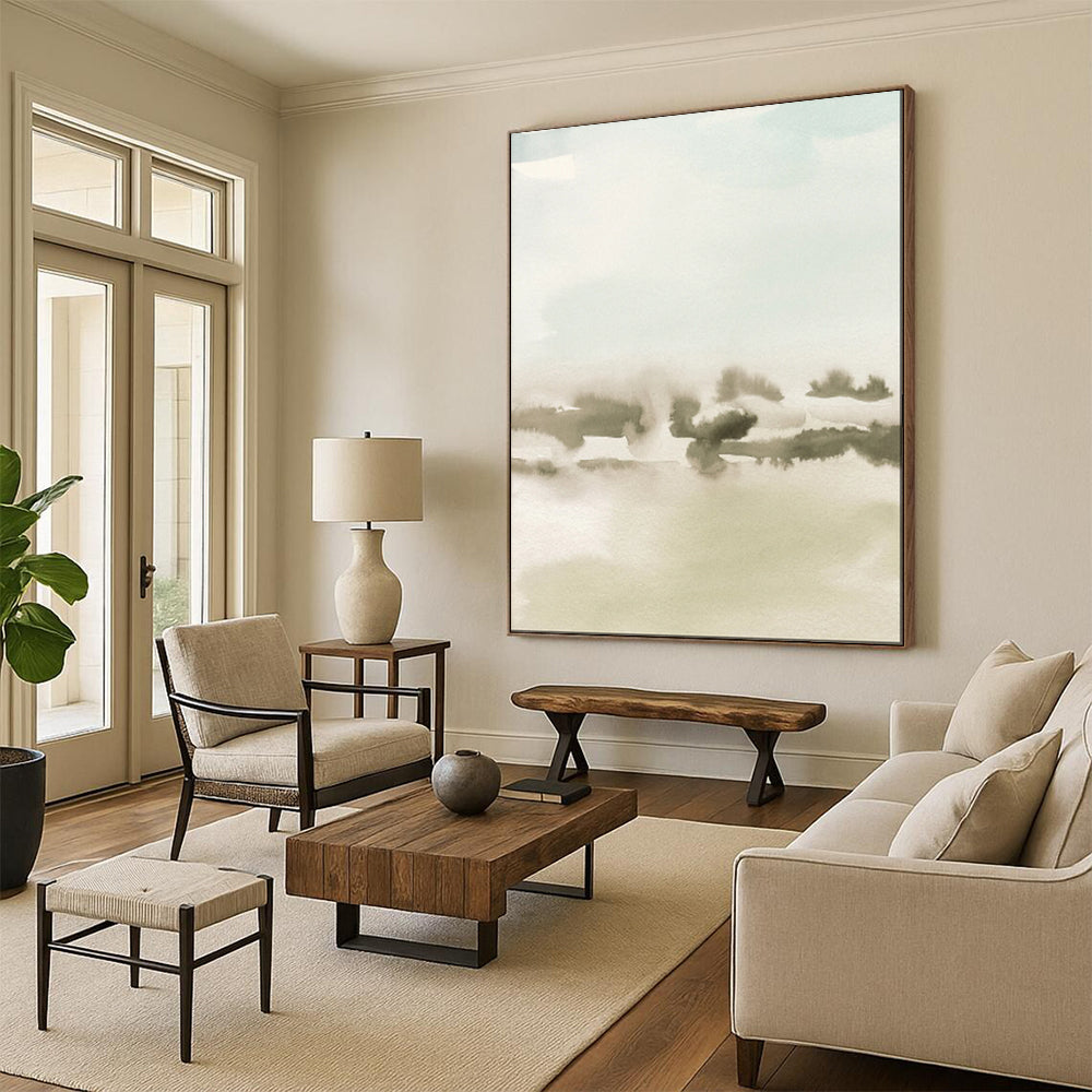 Peaceful & Serene Hand-Painted Personalized Abstract Painting for Bedroom & Hallway LargeART1963