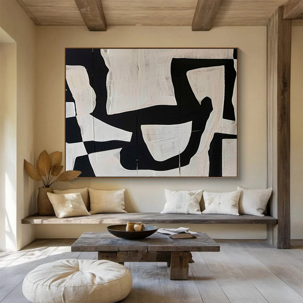 Hand - Painted Textured Large Abstract Work for Charming Interiors DKH745