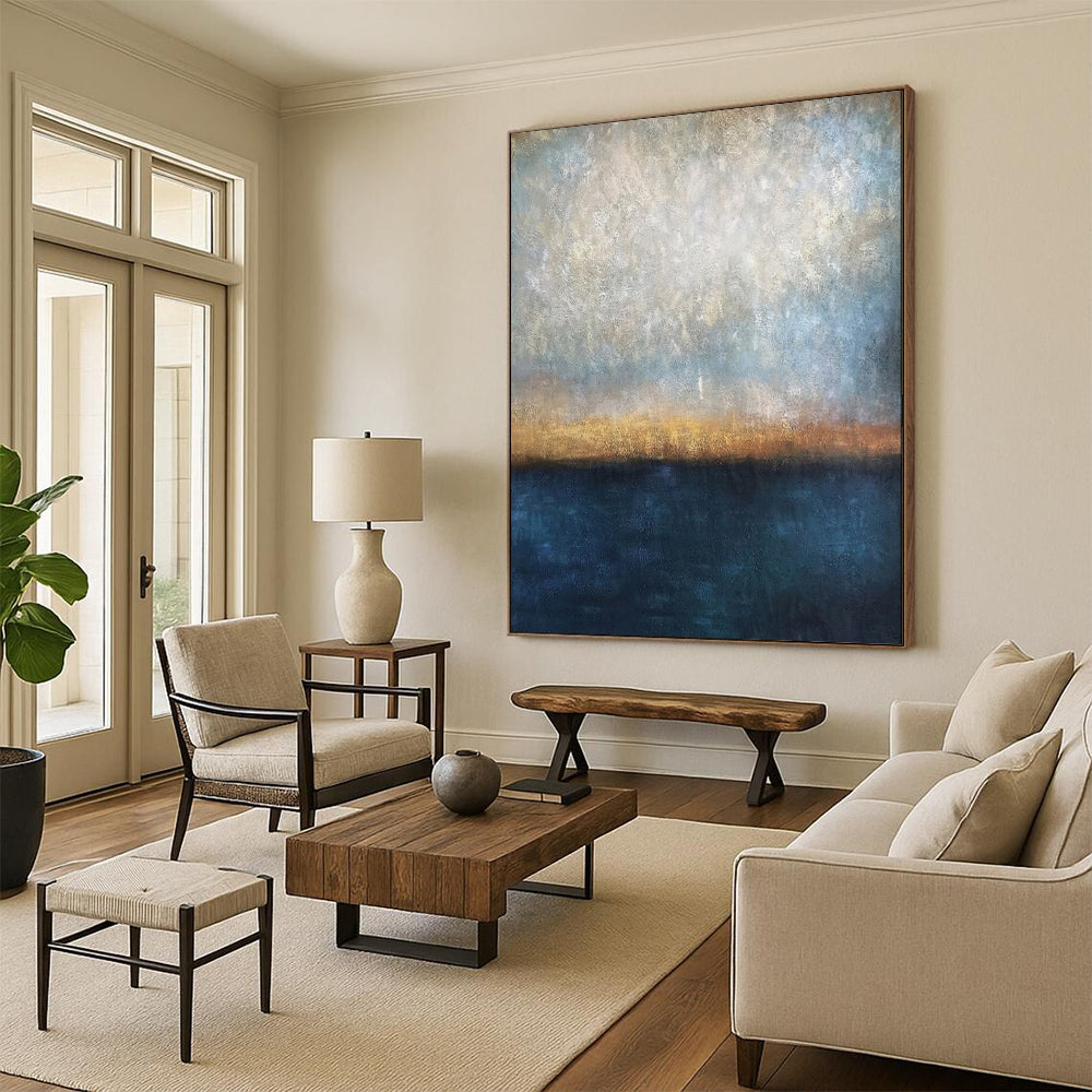 Textured & Rustic Hand-Painted Custom Abstract Painting for Living Room & Hallway LargeART1983