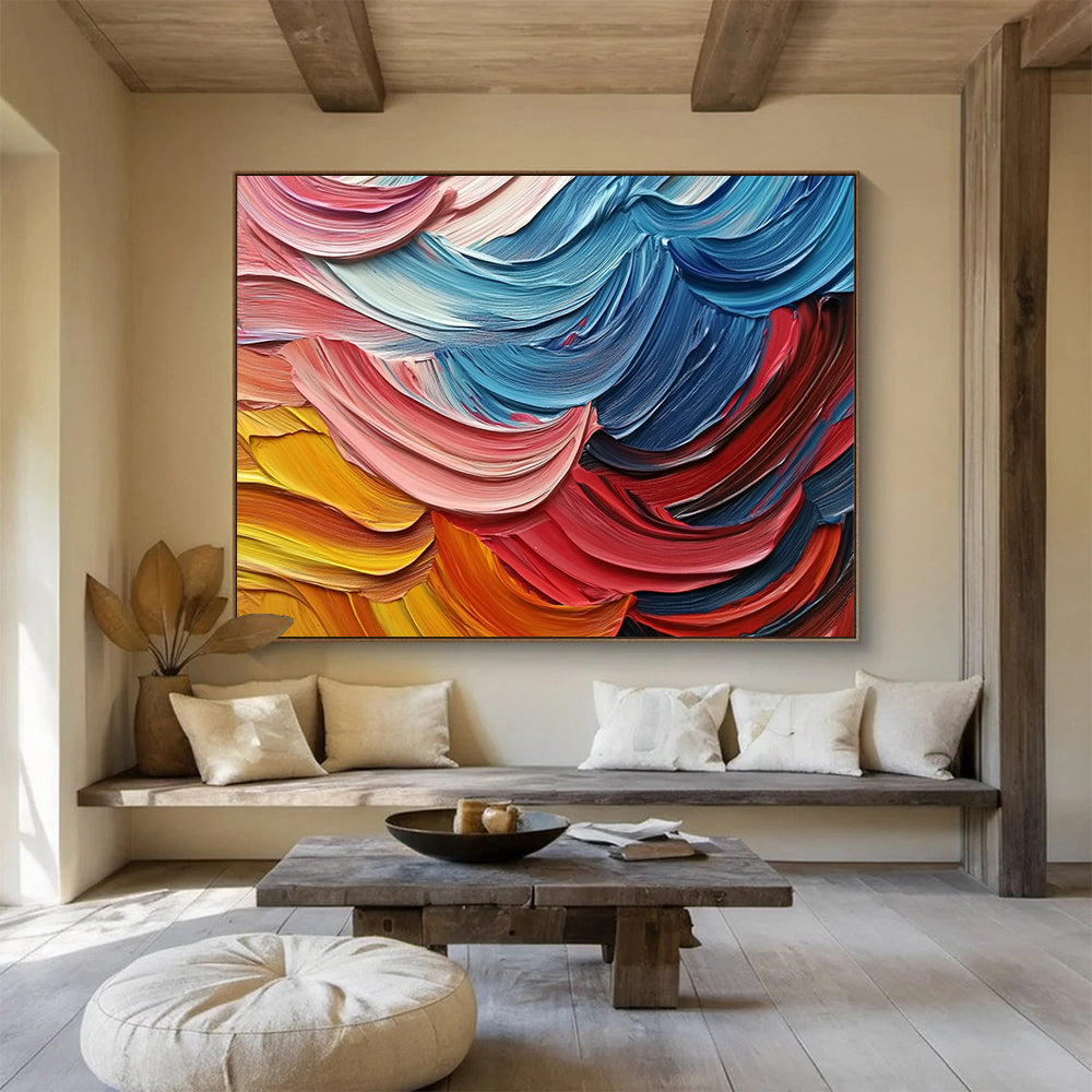 “Textured Color Waves” - Blue, Pink, Yellow, Textured Color Waves HB1139