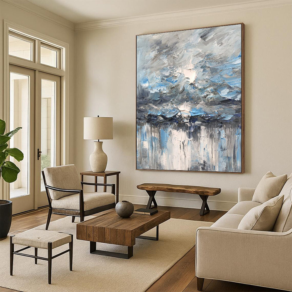 Elegant Hand - Painted Textured Abstract for Hotel & Dining Room DKH1291