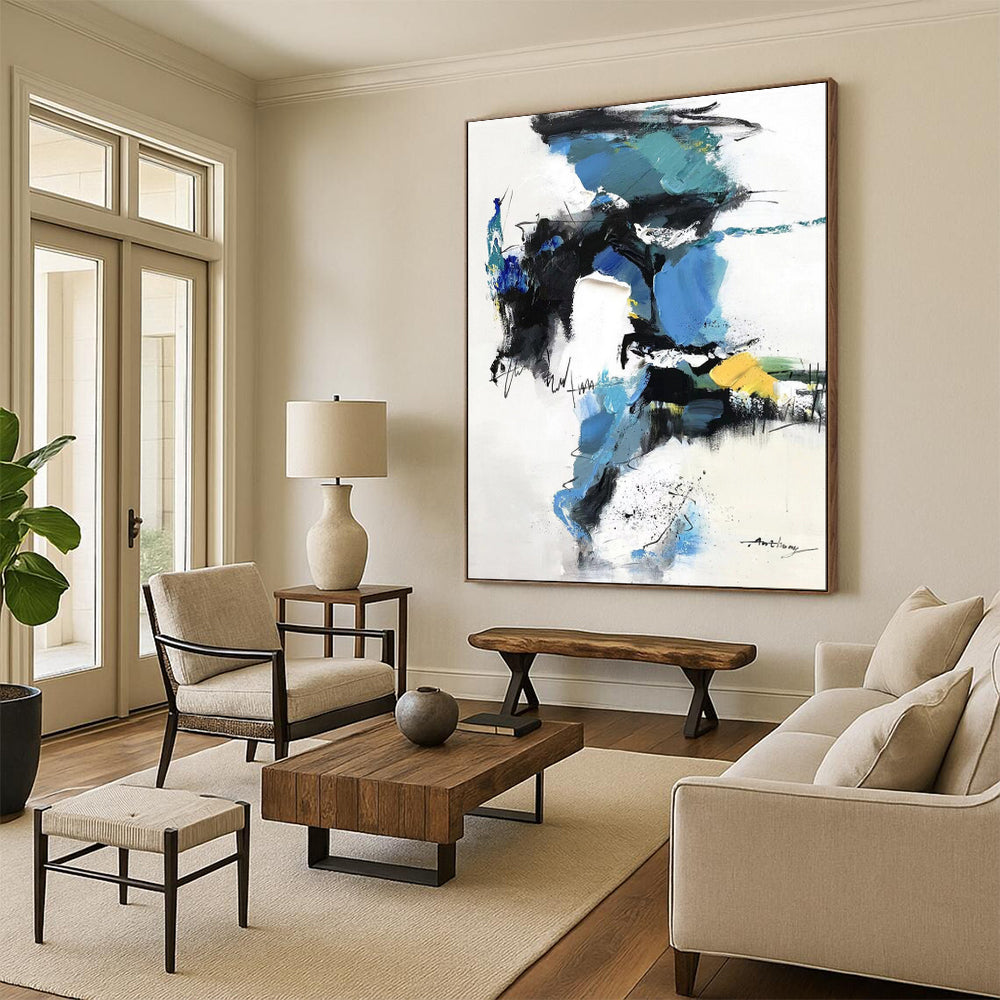 Vintage Travel Textured Abstract Wall Art for Bedroom & Study LargeART2085