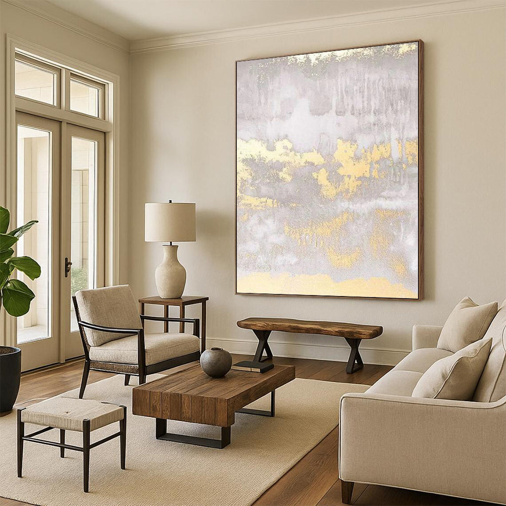 Dramatic Textured Abstract Painting for Dining Room & Entryway DKH0951