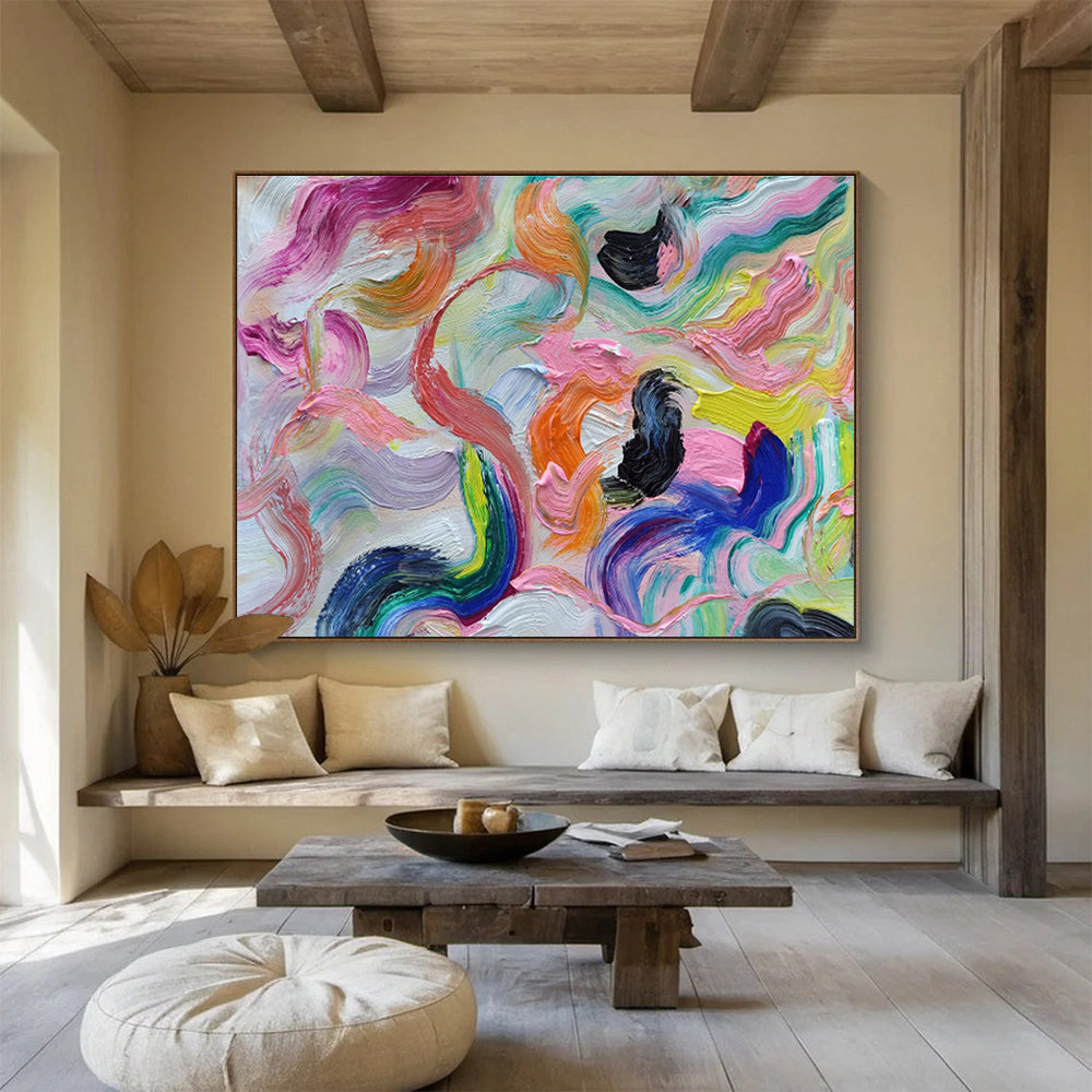 “Vivid Vortex” Grand Abstract Art for Bar & Living Room DKH292