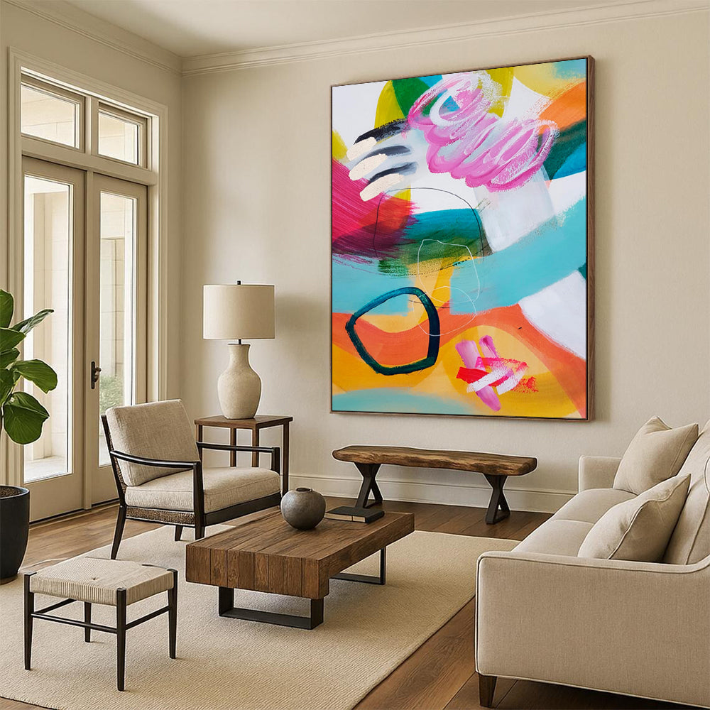 Custom Hand-Painted Abstract Painting for Bedroom & Hallway LargeART1824