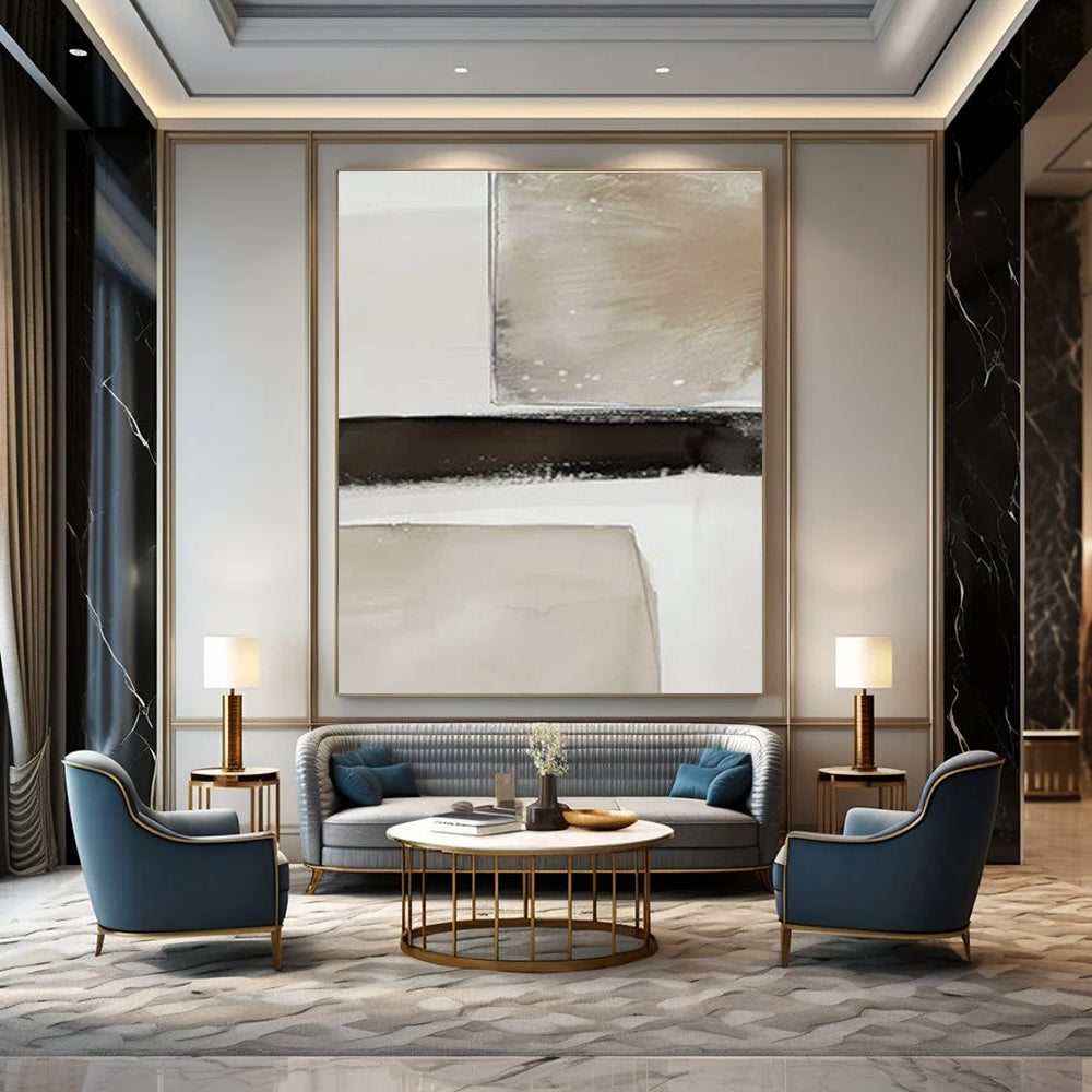 Large-Scale Custom Hand-Painted Abstract Art for Hallway & Entryway LargeART1478