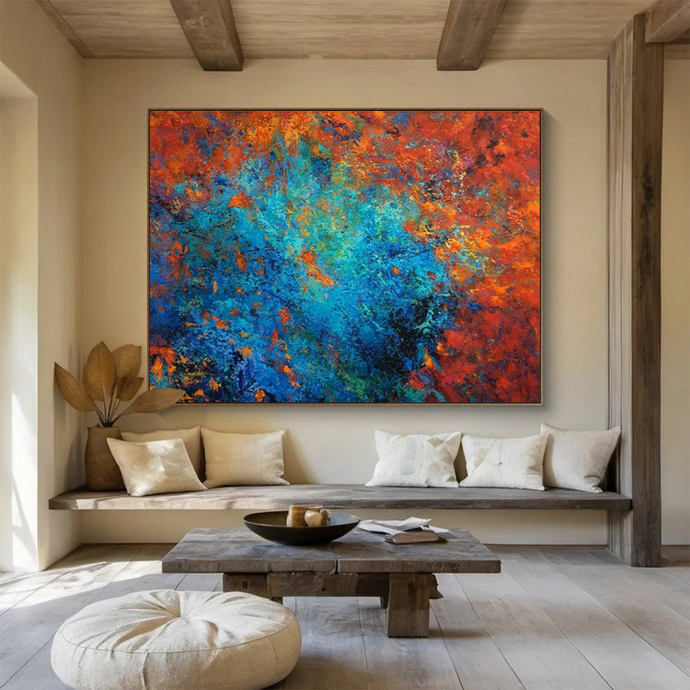 Vast Handmade Textured Abstract Wall Mural for Artistic Enhancement DKH723