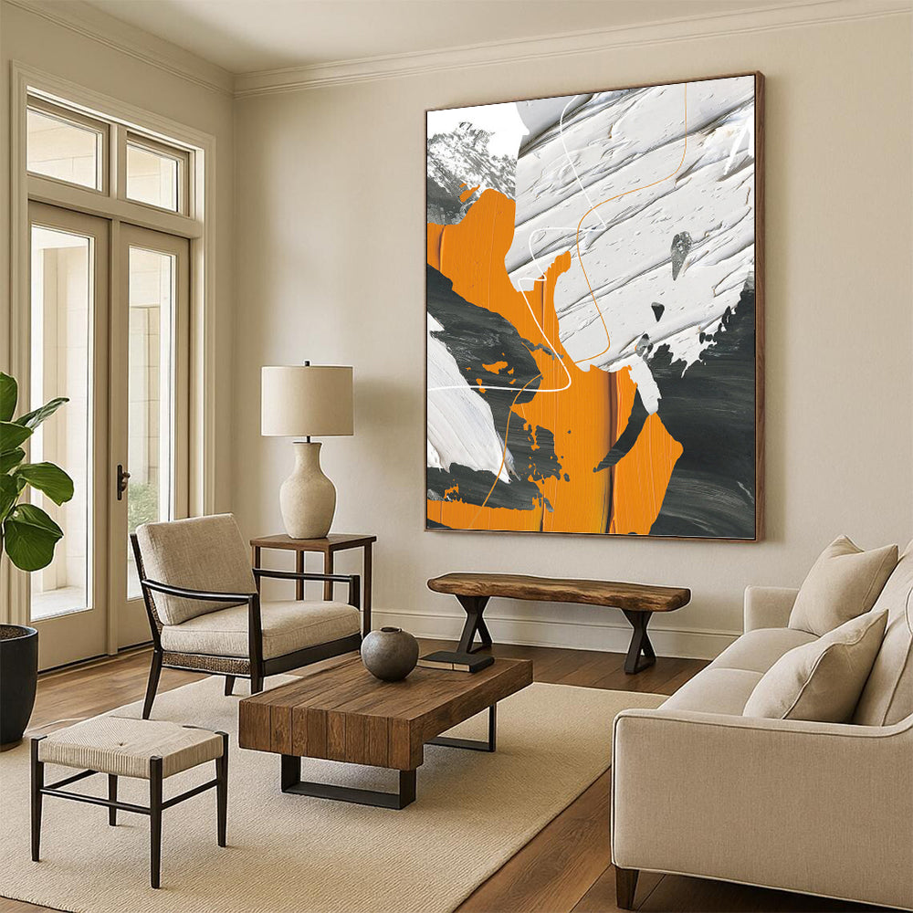 Titanic - Proportioned Vertical Hand - Painted Textured Custom Abstract Mural, Suitable for Bar and Hallway DKH1528