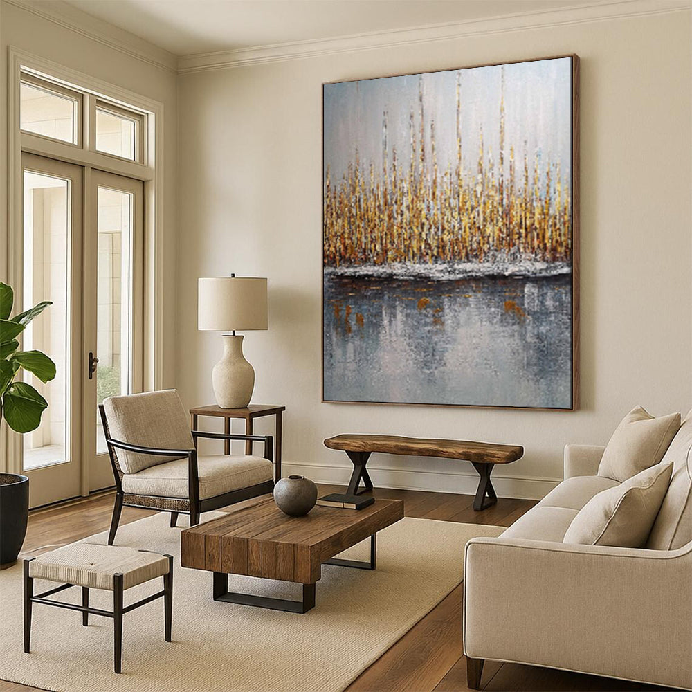 Large-Scale Textured Abstract Wall Art for Bar & Entertainment Room LargeART2103