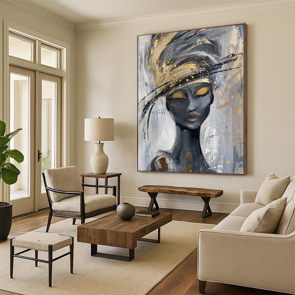 Monumental Hand-Painted Abstract Art for Bedroom & Yoga Room LargeART2197
