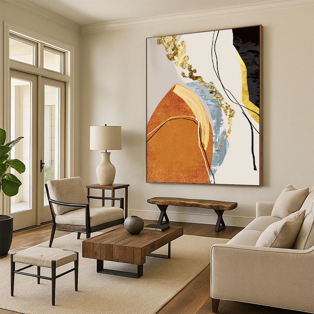 Colossal - Sized Hand - Painted Custom Abstract Dithyramb (with Expressive Textures), for Living Room and Bar DKH1515