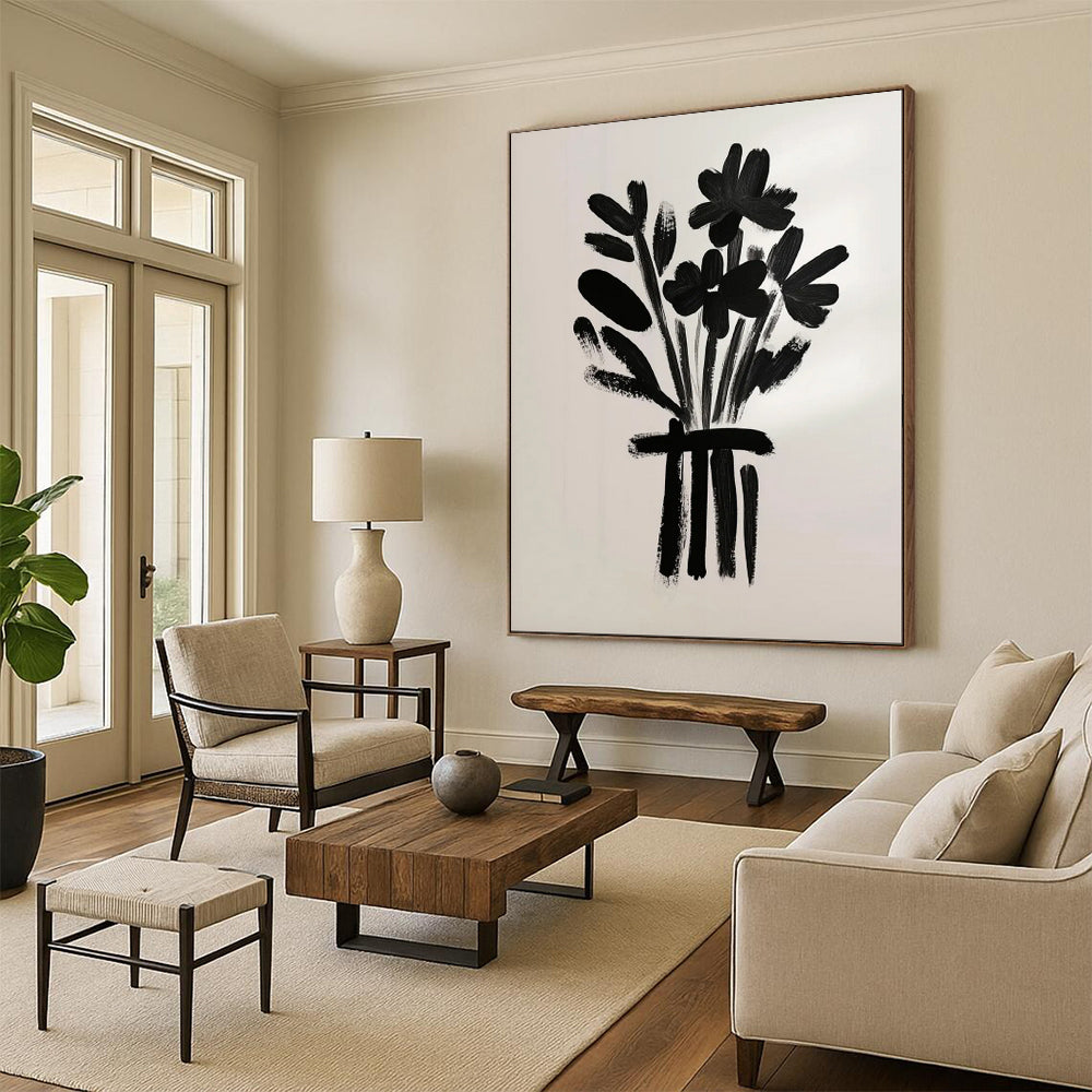 Earthy & Natural Abstract Canvas Art for Dining Room & Entryway LargeART2035