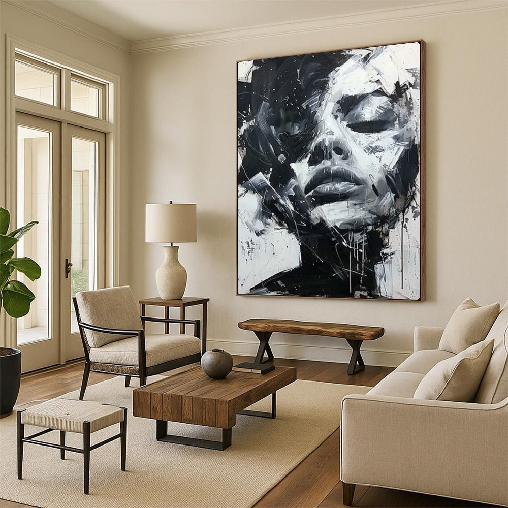 Hand-Painted Large-Scale Textured Abstract Wall Art for Office & Loft LargeART2139