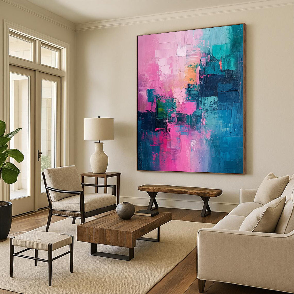 Mammoth - Sized Hand - Painted Textured Custom Abstract Painting for Office and Dining Room DTP061