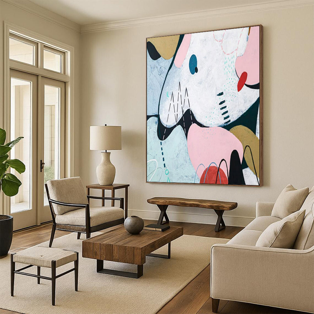 Alluring Grandiose Hand-Painted Abstract Art: Elevate Your Bedroom & Hotel Lobby LargeART2384