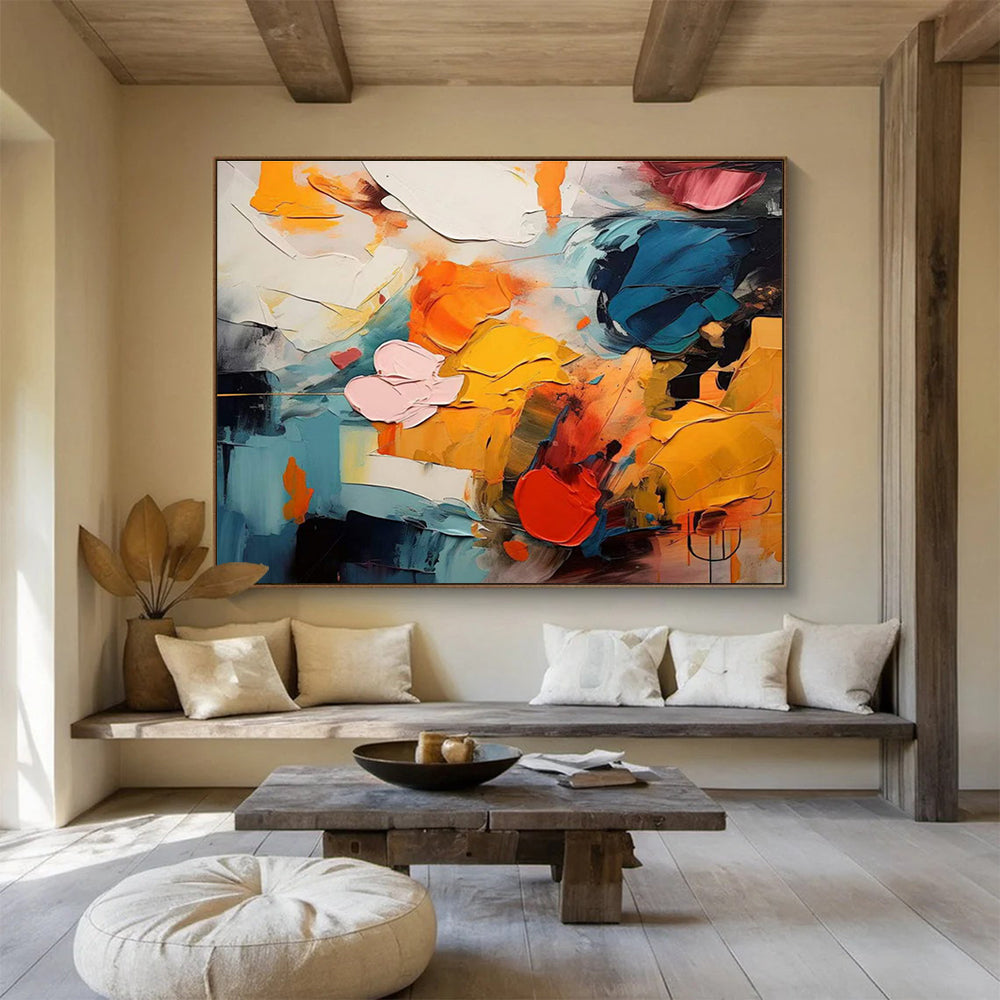 Elevating Original Vast Textured Handmade Abstract Wall Mural for Artistic Enhancement DKH831