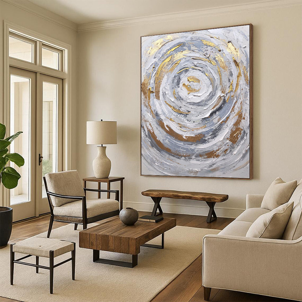 Dynamic Hand - Painted Textured Abstract for Office & Entryway DKH1286