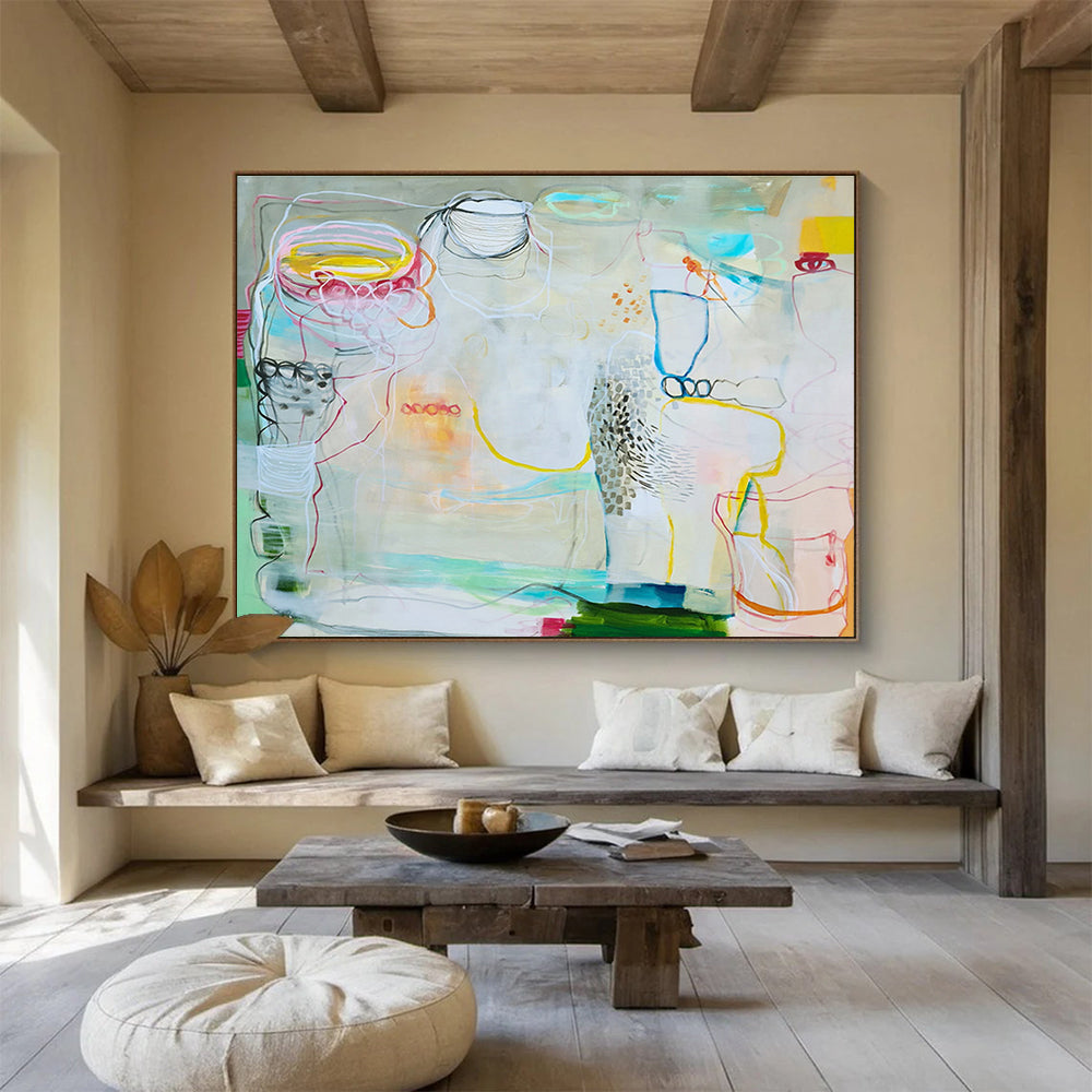 Made - to - Measure Abstract Painting for Bedroom & Bar DKH071