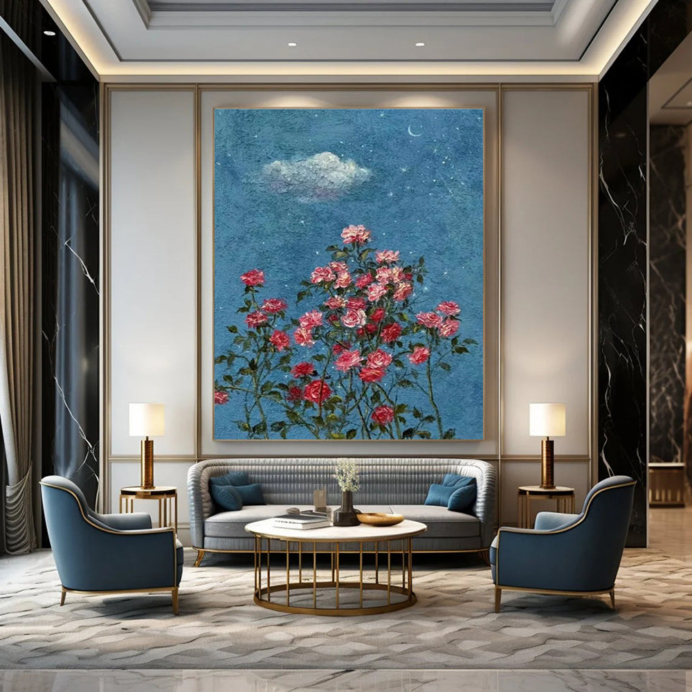 Large-Scale Custom Hand-Painted Abstract Canvas for Bedroom & Hotel Pet-Friendly Areas LargeART1454