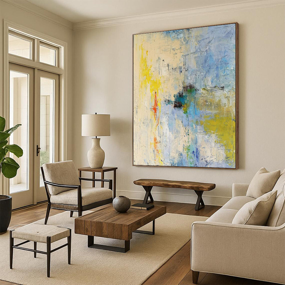 Massive-Scale Hand-Painted Abstract Canvases for Bedroom & Hallway LargeART2275